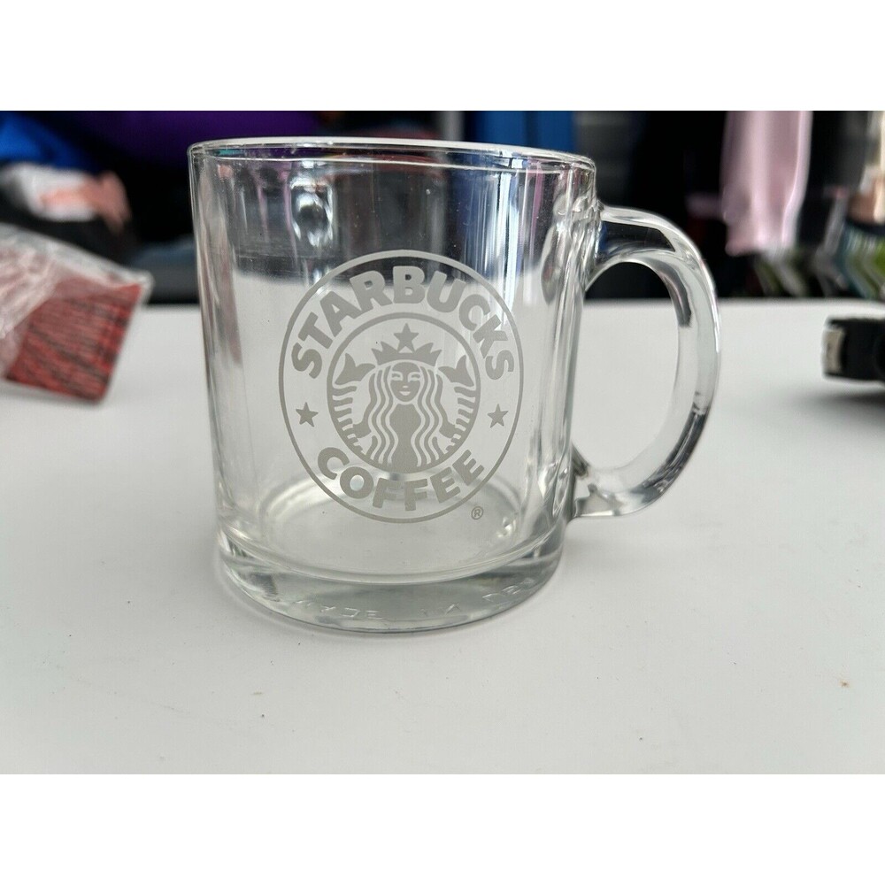 Starbucks Clear Glass Mug VTG HTF Old Logo Excellent Condition Look Get It Today